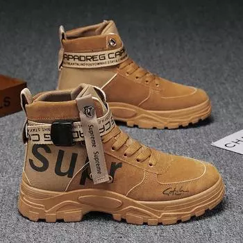 Модные ботинки для мужчин, камуфляжные ботинки для пустыни, высокие кроссовки, нескользящая рабочая обувь для мужчин, мотоциклетные ботинки Buty Robocze Meskie 39 бежевый