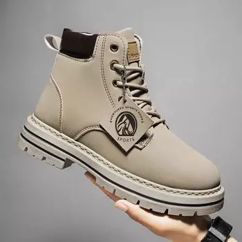Модные ботинки Martin в британском стиле, рабочие, высокие, повседневные, кожаные, мужские ботинки, цельные, доставка агентом 39