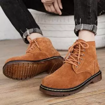 Модные ботинки осень-зима Легкие флисовые туфли 48 plus мужские простые универсальные рабочие ботинки botines hombres casuales D18 39