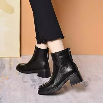 Модные ботинки Прямые ботинки в британском стиле 34 чёрный