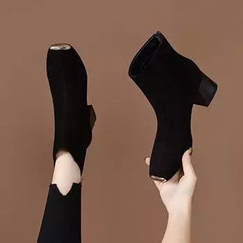 Модные ботинки Temperament Small Ankle Boots 34 чёрный