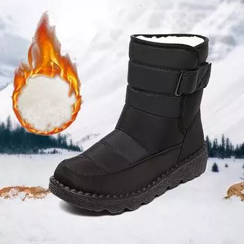 Модные ботинки женские зимние меховые женские ботинки на платформе женские туфли больших размеров сохраняющие тепло женские новые зимние ботинки на плоской подошве 35 жёлтый