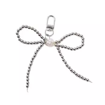 Модные брелоки с подвесками в виде бантиков из бисера, милые крутые украшения, брелок для ключей, украшение для рюкзака, бижутерия для женщин, девушек серебряный