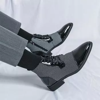 Модные брендовые классические мужские туфли для свадьбы, мужские туфли с острым носком, универсальные мужские повседневные туфли с низким верхом, новинка 2024 года, роскошные мужские ботильоны 38 чёрный