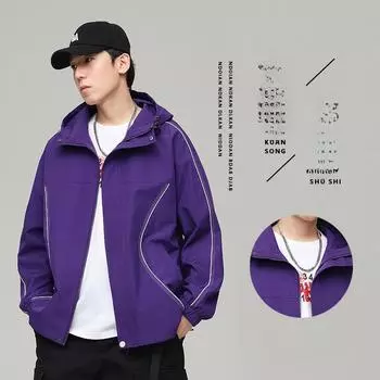 Модные брендовые куртки с капюшоном в цветных блоках для мужчин и женщин, японский уличный нишевый дизайн, свободные повседневные куртки в стиле BF для пар M