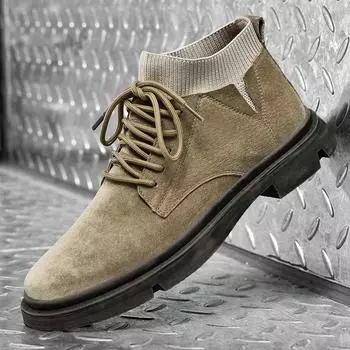 Модные брендовые мужские ботинки из натуральной кожи, повседневные нескользящие уличные ботинки, роскошные мотоциклетные ботинки, дышащие мужские прогулочные туфли для вождения 38 хаки