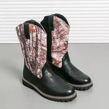 Модные брендовые мужские длинные ботинки в стиле вестерн классические джинсовые ботинки нескользящие износостойкие мужские классические высокие рабочие туфли черного цвета 38