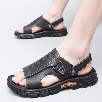 Модные брендовые мужские пляжные сандалии, мужская модная повседневная обувь, мужские сандалии для кемпинга, нескользящая мужская летняя походная обувь 38 коричневый