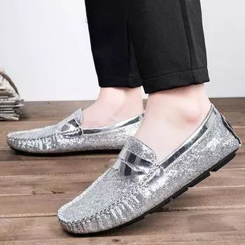 Модные брендовые туфли-лоферы из глянцевой кожи для мужчин, повседневная обувь, дизайнерские весенне-летние мокасины, мужские туфли для вождения, лоферы, лоферы 39 золотой