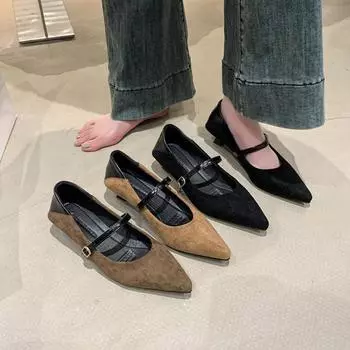 Модные брендовые туфли на плоской подошве женские балетки лоферы мягкие мокасины с острым носком платье Мэри Джейн красно-коричневые женские 35