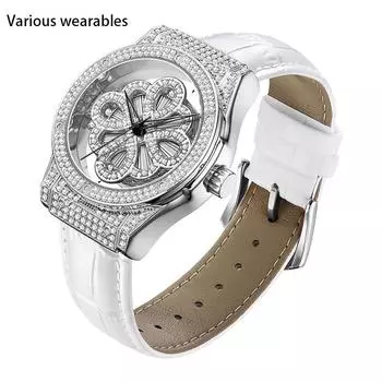 Модные британские часы с бриллиантами для мужчин и женщин, модные часы с вращающимся полым циферблатом