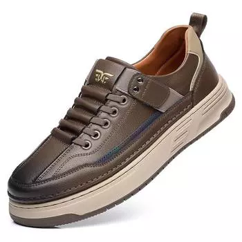 Модные британские кожаные кроссовки на платформе для мужчин, дизайнерские повседневные мужские кроссовки с мягкой подошвой, осенняя мода, спорт, Zapatos Hombre 38