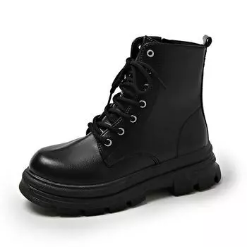 Модные британские кожаные женские мотоциклетные ботинки осень-зима с мягкой подошвой женские туфли на платформе новые дизайнерские модные ботильоны женские 35