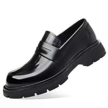 Модные британские туфли из натуральной кожи для мужчин, модные повседневные туфли на платформе с мягкой подошвой, мужские свадебные туфли, дизайнерские черные туфли-лоферы для мужчин 38