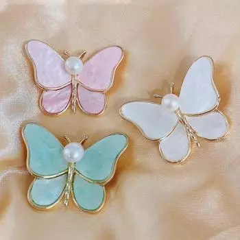 Модные броши с бабочками из жемчуга для женщин, изысканные милые броши с насекомыми на свадьбу, подарок на вечеринку розовый