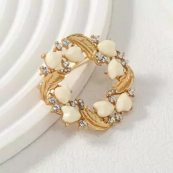 Модные броши с цветком золотого цвета, инкрустированные стразами, для женщин, винтажная очаровательная металлическая брошь, булавки, ювелирные изделия, подарки, аксессуары для платья