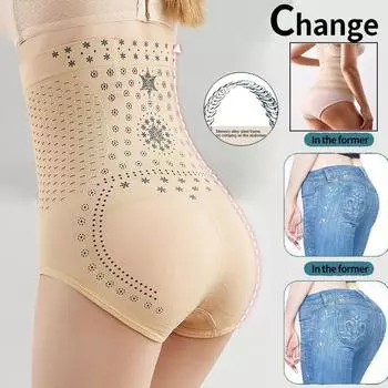 Модные брюки для живота с высокой талией, женские ультратонкие дышащие брюки для похудения, тренировочное боди для похудения, нижнее белье для женщин, трусики Bodyshaper M чёрный