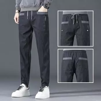 Модные брюки, новые свободные повседневные брюки, мужские брюки с четырьмя карманами, прямые спортивные брюки, мужские шаровары 28