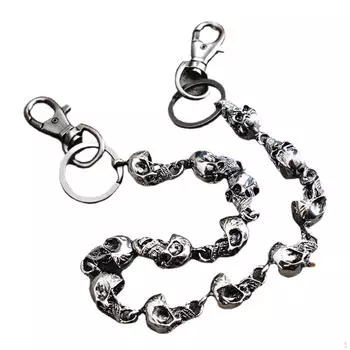 Модные брюки с поясом и черепом для девочек, уличные