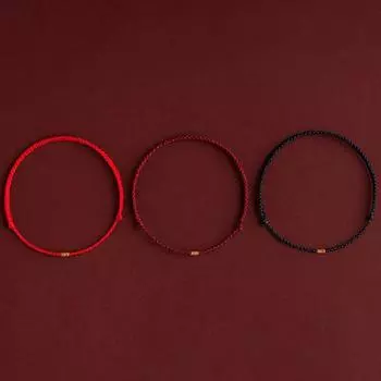 Модные бусины золотого цвета ручной работы, красная веревка, браслеты на удачу, регулируемые браслеты с подвесками для женщин и мужчин, подарок для влюбленных вино красного