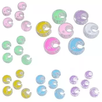 Модные бусины Звездной Луны, 5 шт., прозрачный акриловый материал для изготовления браслетов и ожерелий, креативные подвески, разноцветные аксессуары для капельного масла розовый