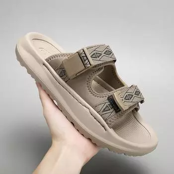 Модные быстросохнущие летние мужские сандалии для отдыха на пляже повседневные тапочки нескользящие новый дизайн полускользящие мужские туфли для отдыха на воде 38 чёрный