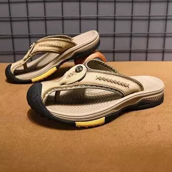 Модные быстросохнущие летние мужские тапочки, дышащие мужские сандалии, мужская пляжная обувь для серфинга, морские шлепанцы, ручная работа, полускольжение 38 чёрный