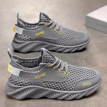 Модные быстросохнущие повседневные кроссовки для мужчин, пляжные сандалии на плоской подошве, мягкие и удобные, износостойкие, проветриваемые, для использования в помещении и на открытом воздухе 39 серый