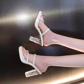 Модные цельные женские туфли с ремешком, увеличивающие рост, однобортная юбка, универсальные тапочки на высоком каблуке 35