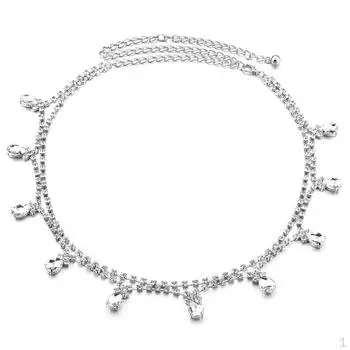 Модные цепные ремни для женщин серебристо-золотые Style 1