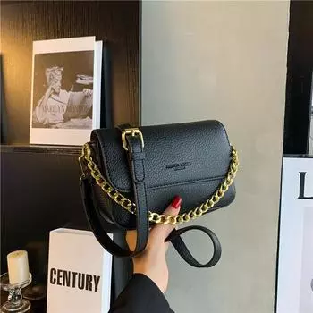 Модные цепочки PU квадратные сумки через плечо на молнии и застежке сплошной классический стиль чувство роскоши женские сумки через плечо горячая распродажа