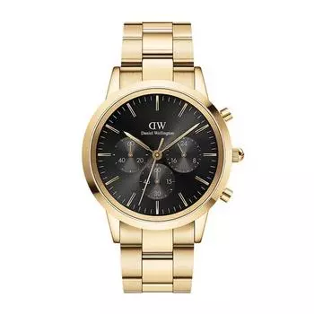 Модные часы Daniel Wellington ICONIC CHRONOGRAPH LINK ONYX 42 мм