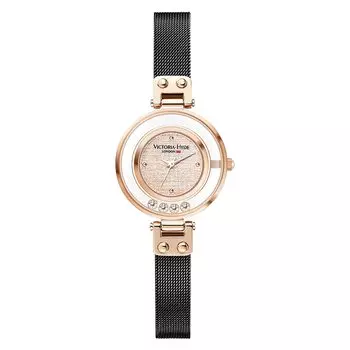 Модные часы, легкие, маленькие, японские кварцевые часы, звездное небо, браслет из нержавеющей стали, повседневные водонепроницаемые часы для женщин, популярный подарок на день [VICTORIA HYDE] чёрный