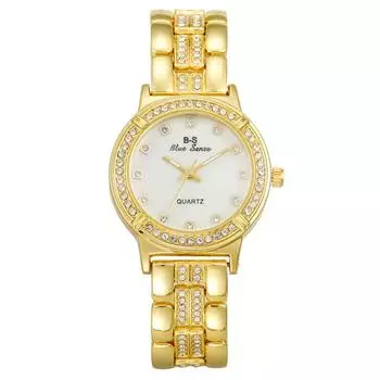 Модные часы с бриллиантовым браслетом, женские часы, женские часы, кварцевые часы, женские часы золотой