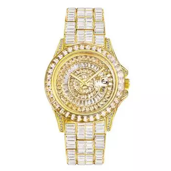 Модные часы с квадратным бриллиантом и бриллиантами, высококачественные водонепроницаемые кварцевые мужские часы с цирконием