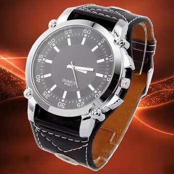 Модные часы с поясом, кварцевые часы, мужские и женские часы чёрный