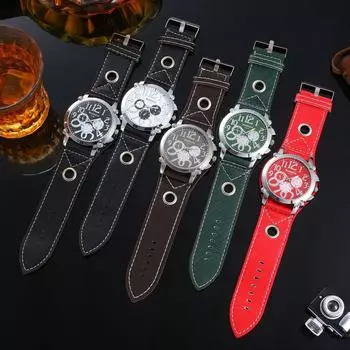 Модные часы с поясом, кварцевые часы, мужские и женские часы красный