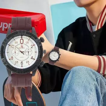 Модные часы с силиконовой лентой и календарем, классические модные трендовые высококачественные мужские часы для мужчин