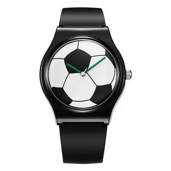 Модные часы унисекс для мужчин и женщин, повседневные часы с рисунком футбола, мужские часы, водонепроницаемые, 3 бар, резиновый ремешок, спортивные, подарочные часы для отдыха на природе зелёный
