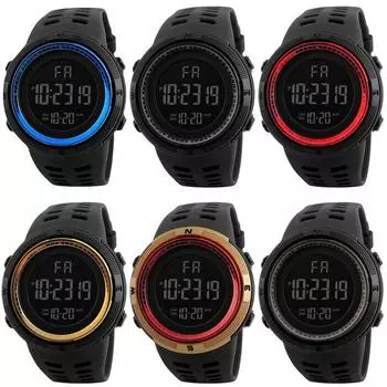 Модные часы унисекс, светодиодные наручные часы для отдыха на открытом воздухе для мужчин и женщин, военные многофункциональные спортивные 5-барные цифровые высококачественные водонепроницаемые часы-будильник Reloj золотой