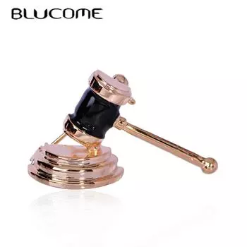 Модные черные эмалированные броши, молоток судьи, мини-ювелирные изделия для мужчин, детей, женщин, праздничный костюм, одежда, шарф, рюкзак, булавки на лацкане чёрный