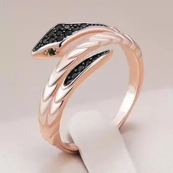 Модные черные циркониевые золотые кольца в виде змеи для женщин, чешуя, рельефные украшения в виде змеи, панк-индивидуальные новогодние аксессуары 7 чёрный