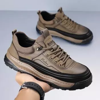 Модные черные коричневые мужские кроссовки для походов, дышащие кроссовки для походов, мужские кроссовки для активного отдыха, противоскользящие, для путешествий, спортивные кроссовки для мужчин 38 чёрный