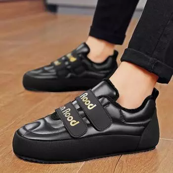 Модные черные кроссовки повседневные мужские дизайнерские зимние плюшевые зимние туфли модные пуховые верхние увеличенные внутренние плоские хлопковые туфли серые 39 серый