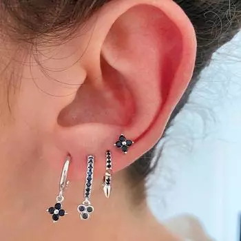 Модные черные серьги-капли с цирконием для женщин, женские висячие серьги из нержавеющей стали для пирсинга, 2023, модные украшения