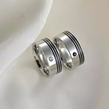 Модные черные стразы с цирконием, кольца для пар с тонким пазом, кольца из нержавеющей стали для мужчин и женщин, свадебные обручальные ювелирные изделия, подарок 13 белый