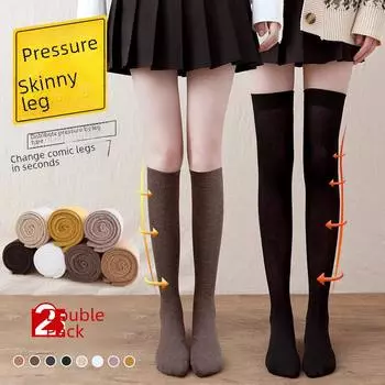 Модные черные высокие носки выше колена для женщин весна-осень One Size