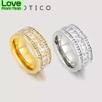 Модные циркониевые кольца женские ювелирные изделия Bague из нержавеющей стали со стразами обручальные кольца для женщин праздничный аксессуар 10