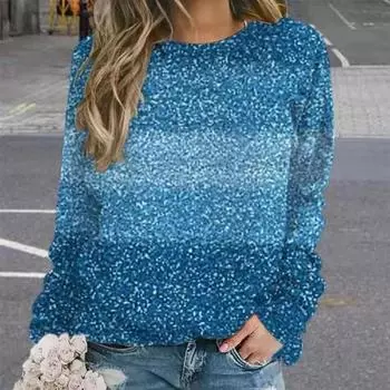 Модные цветные футболки для женщин, модные повседневные уличные топы с длинным рукавом, пуловеры с круглым вырезом, цветочные 3D женские футболки, одежда S