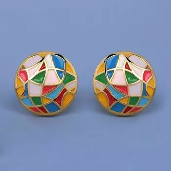 Модные цветные серьги из эпоксидной смолы, обруч с неправильным узором, женские серьги, ювелирные изделия, эмалированные серьги ручной работы, свадебный подарок разноцветный